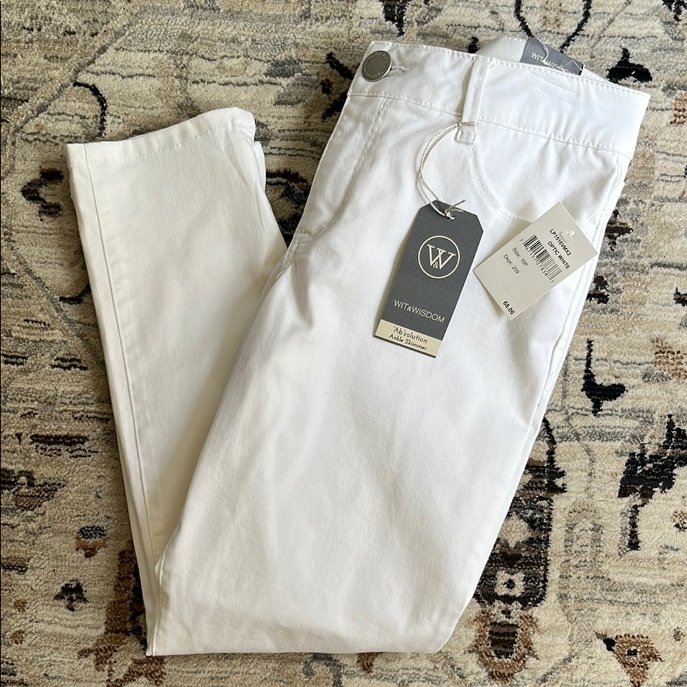 Wit & Wisdom White Ankle-Length Cropped Jeans